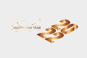 feliz año nuevo 2022 vector de bronce isométrico