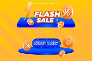 vector de efecto de texto de podio de venta flash