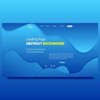 Wave Landing Page Blue Background Vector