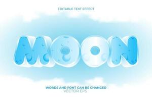 vector de efecto de texto de luna editable