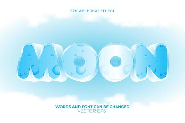 Moon Text Effect Vector Editable