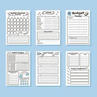 Doodle Monochrome Journal Template vector