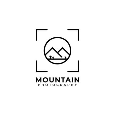 Photography Camera Focus Square Frame Logo for Nature Adventure Photographer