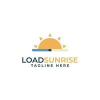 Sunrise Logo Design, Combination of Sun and Loading vector