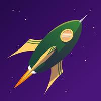 White green rocket illustration for game and animations. vector
