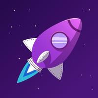 White rocket illustration for game and animations. vector