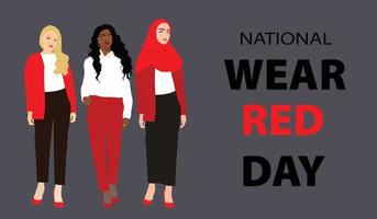 National Wear Red Day banner vector