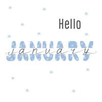 Hand drawn hello january lettering vector