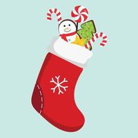 Christmas sock with candies vector