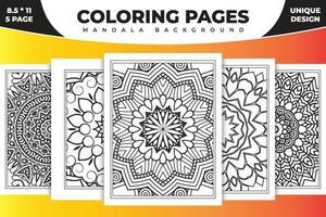 Mandala KDP coloring page design. Coloring page mandala background. Line art illustration. Mandala pattern vector. Mandala KDP coloring pages. Black and white floral coloring book pattern. vector
