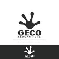 Simple black gecko leg logo design, design template, symbol, icon, design template, lizard paw vector