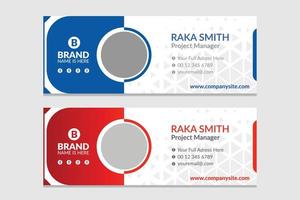 Corporate, Modern, Professional Email Signature. visit cards for webmail user interface. Business for corporate or personal webmail with photo place vector