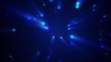 Digital snowflake shine bright on dark blue background video