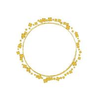 Circle gold photo frame design vector