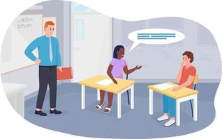 Talking during lessons 2D vector isolated illustration