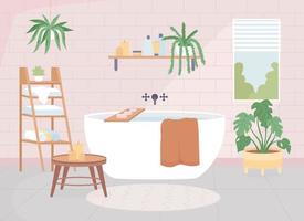 Scandinavian bathroom flat color vector illustration