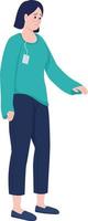 Upset buyer in loose clothes semi flat color vector character