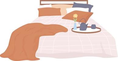 Cozy bed semi flat color vector item