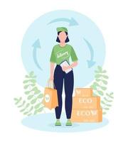 Sustainable delivery flat concept vector illustration