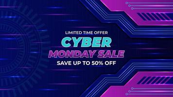 Abstract modern cyber monday technology background design vector