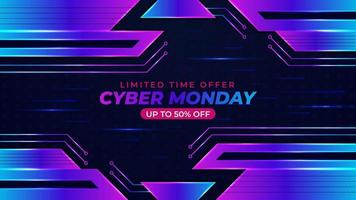 Abstract modern cyber monday technology background design vector