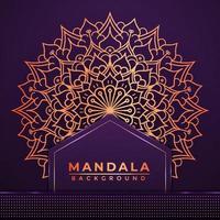 Luxury mandala background design with golden color arabic islamic style decoration vector