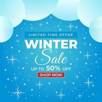 Winter sale special offer social media banner design vector