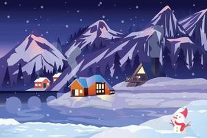winter landscape design background vector