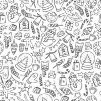 cute seamless pattern with christmas doodles. Good for wrapping paper, coloring pages, prints, nursery room decor, backgrounds, scrapbooking, etc. EPS 10 vector