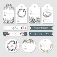 Set of Christmas and new year labels vector