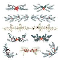 Set of christmas ornaments isolated on white background vector