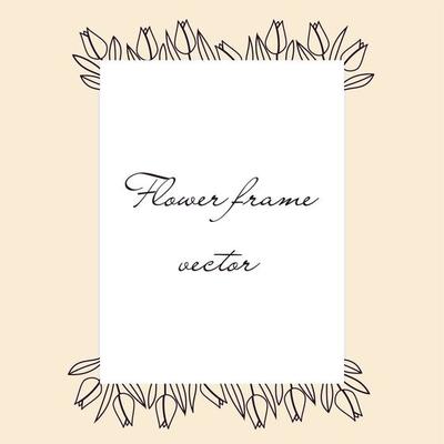 Illustration of a flower vector frame for photos and posters