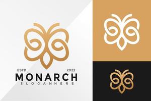 Monarch Butterfly Logo Design Vector illustration template