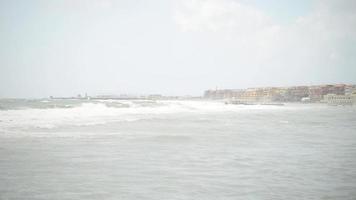 Italy coast Tyrrhenian sea in stormy weather video