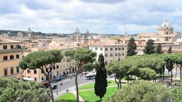 Rome - panorama view of houses and roofs of cathedrals dome