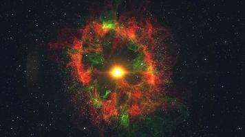 explosão cósmica colorida video