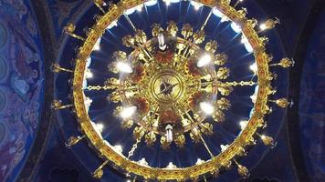 Rotating chandelier in church