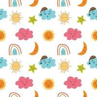 Colorful Sky Seamless Pattern Vector Design
