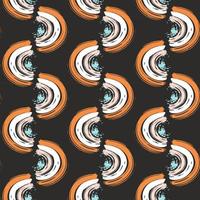 Abstract seamless pattern with brush stroke and marker. Hand drawn doodle shapes, marks and lines. Creative colorful background. Vector illustration