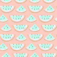 Abstract fruit seamless pattern. Creative colorful background with watermelon. Hand drawn doodle shapes. Vector illustration