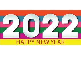 2022 feliz año nuevo.Corte de papel 2022 palabra para festival de año nuevo.Tarjeta, feliz, diseños de lujo de concepto vectorial y celebración de año nuevo. vector