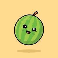 Cute watermelon cartoon icon illustration vector