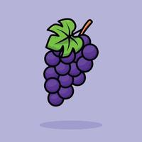 Cute grape cartoon icon illustration vector