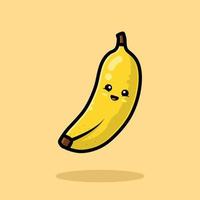 Cute banana cartoon icon illustration vector
