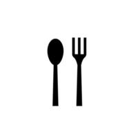 Restaurant. Fork and spoon icon flat design vector