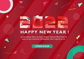 2022 Happy New Year Background vector