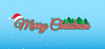 tarjeta de felicitación de Navidad con sombrero y copos de nieve. vector de fondo con diseño de letras
