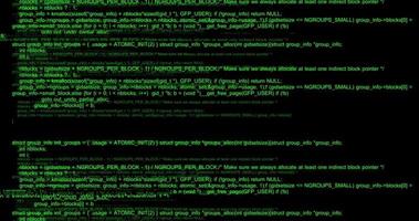 hacking concept groene tekst broncode in monitor zwart tech beveiliging