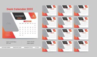 New Desk Calender Template 2022 vector