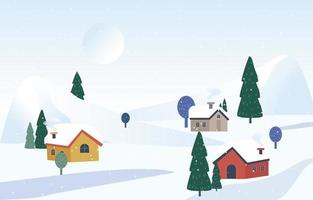 Winter Season in Village vector